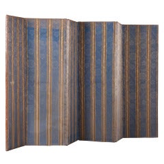 Antique Primitive Silk Tapestry Screen