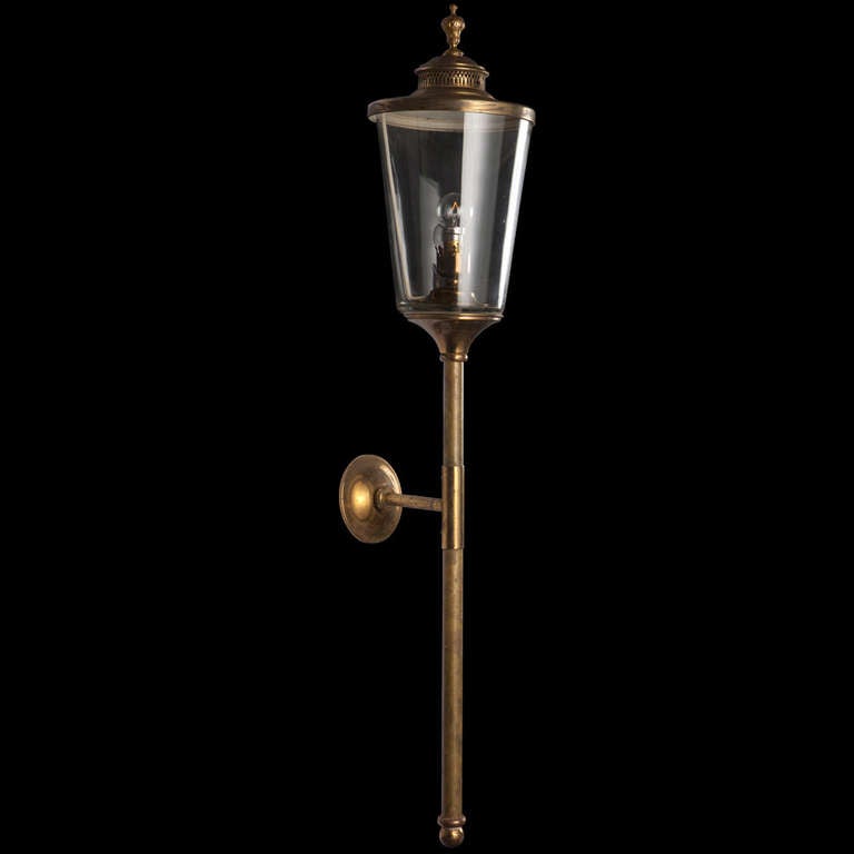 French Tall Brass Wall Sconce