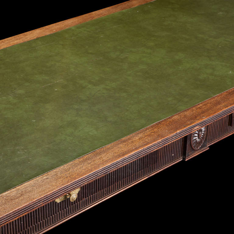 French Mahogany Desk with Moleskin Top