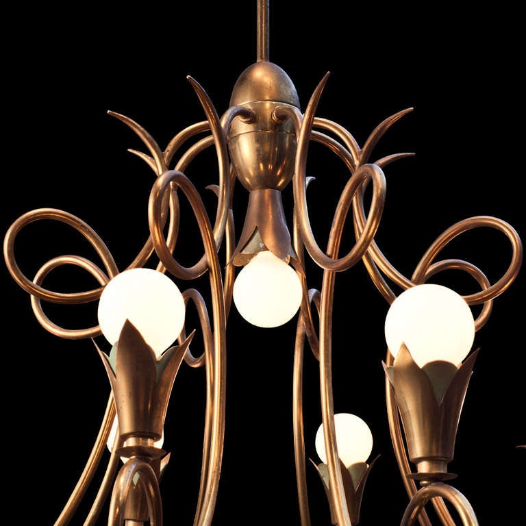 Brass Two Tiered Chandelier at 1stdibs