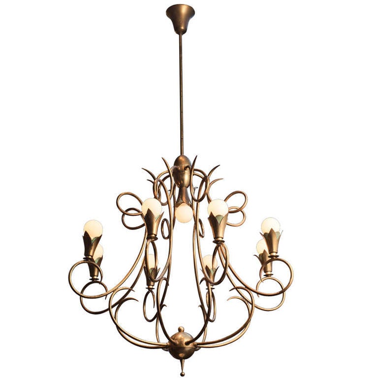 Brass Two Tiered Chandelier at 1stdibs