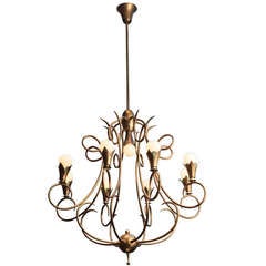 Brass Two Tiered Chandelier
