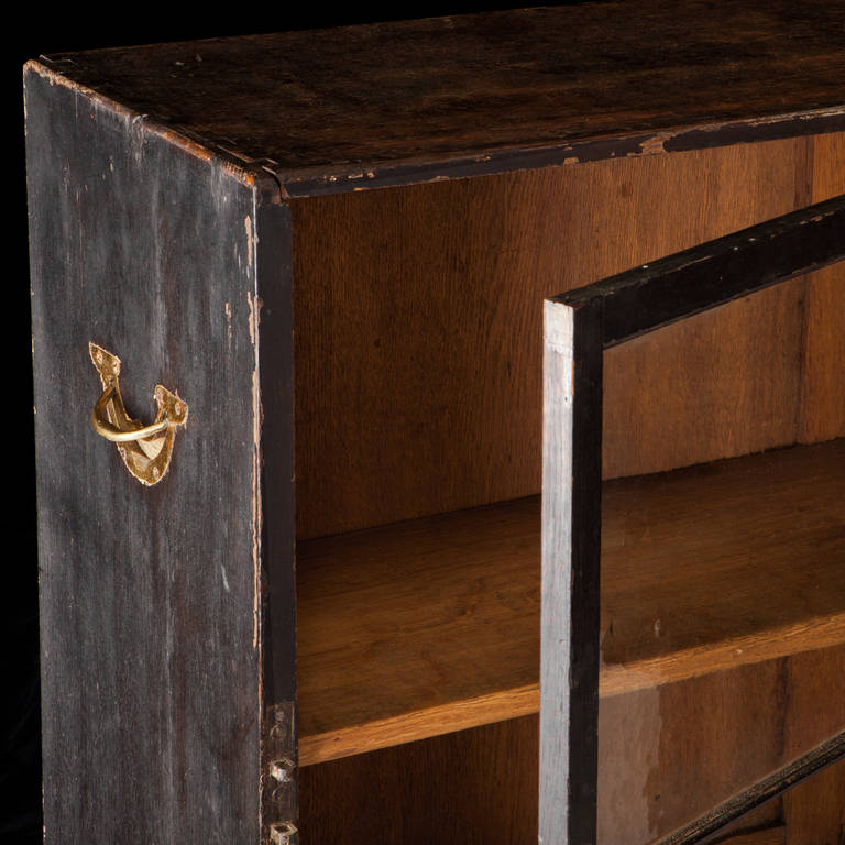 Military Campaign Bookcases with Glass Windows