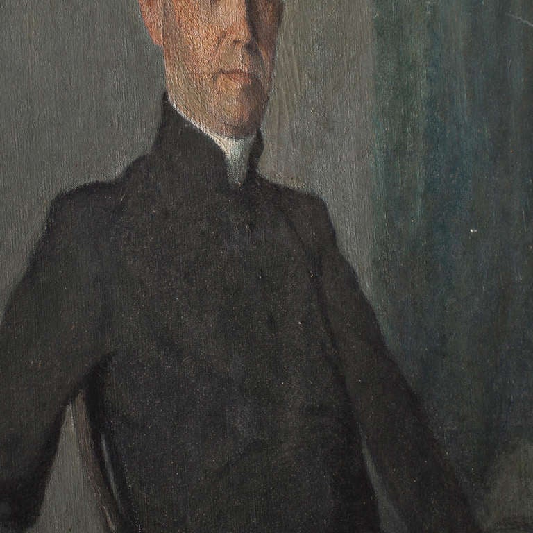 Painting of a Priest In Excellent Condition In Culver City, CA