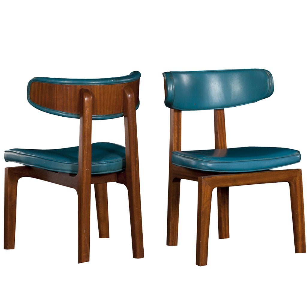 Blue Leather Dining Chairs