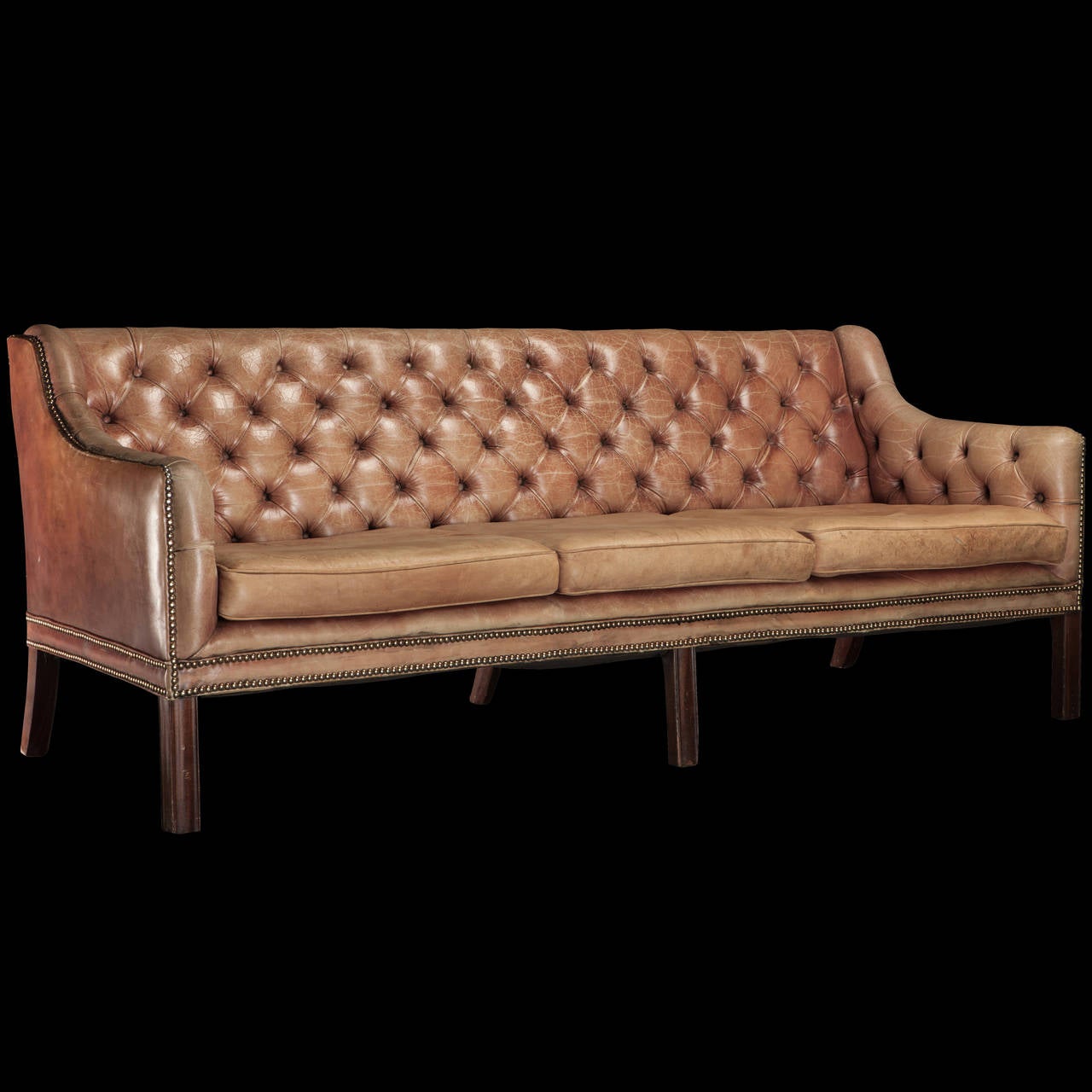 Buttoned Back Leather Sofa 2