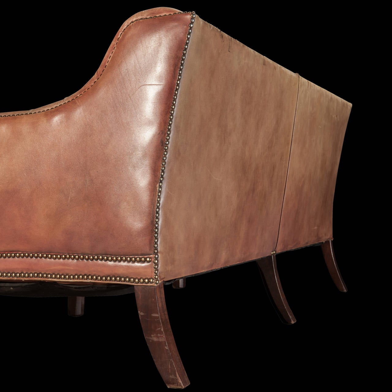 Buttoned Back Leather Sofa 1