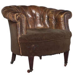 French Leather Club Chairs