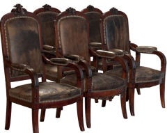 Set of Five Leather Dining Chairs