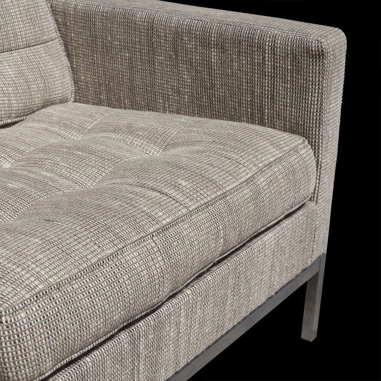 designed by Florence Knoll, 1954, original grey / ivory wool weed fabric