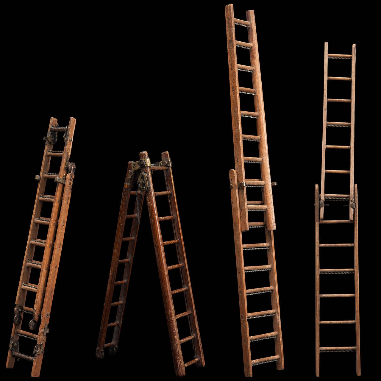 Carefully hand constructed ladders made of oak and metal. 12