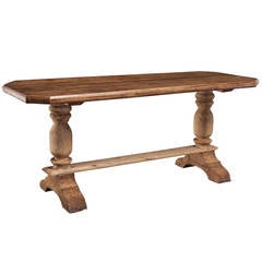 Oak Trestle Base Table