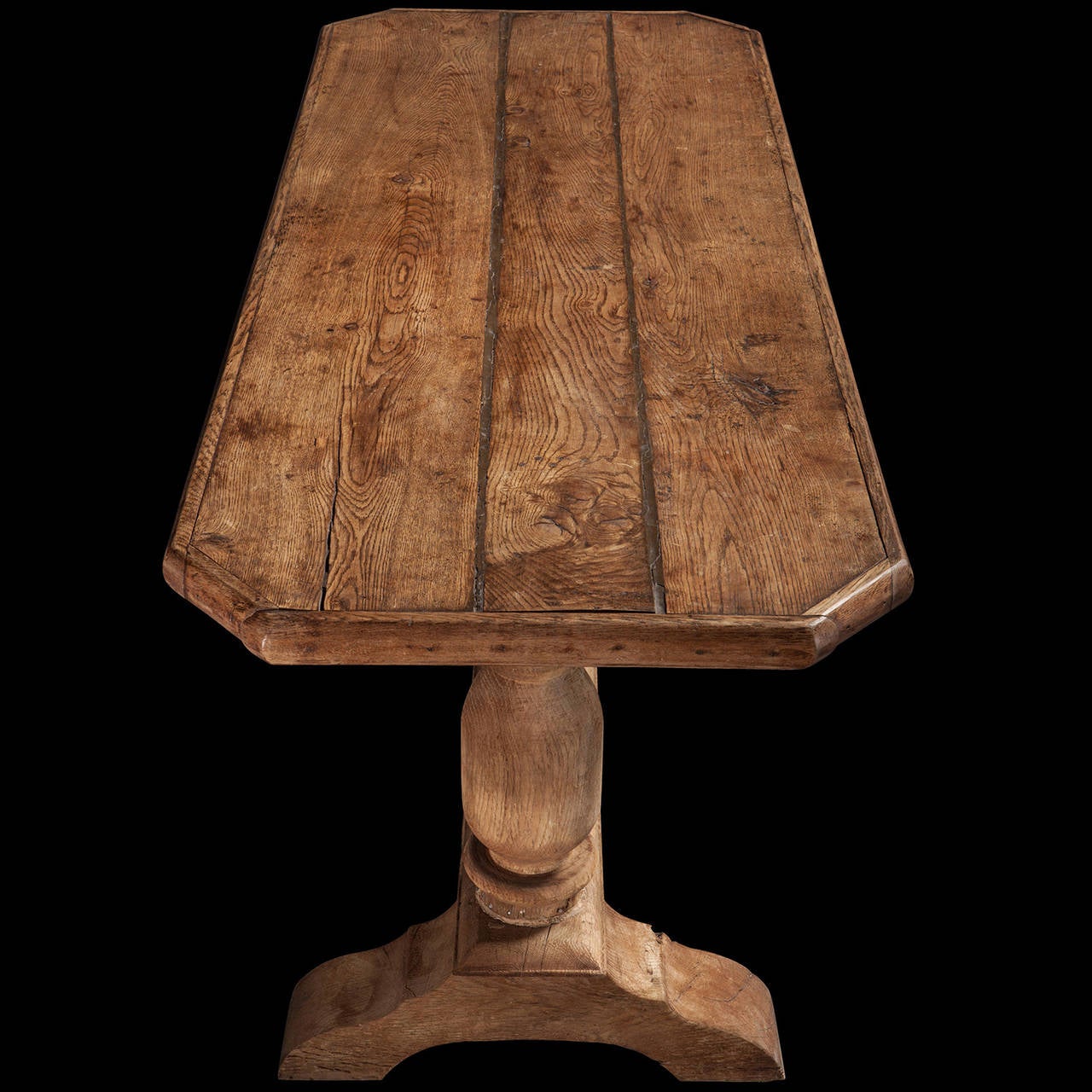 Hand-Crafted Oak Trestle Base Table