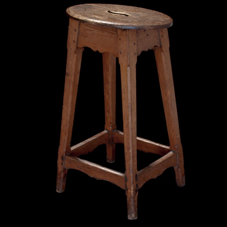 Unusual Tall Wood Stool