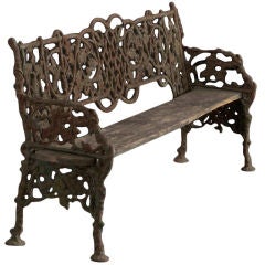 Antique Unique Iron and Wood Garden Bench