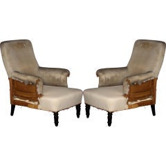 Pair of Simple Primitive Lounge Chairs