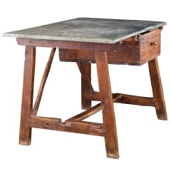 Industrial Zinc Top Work Table