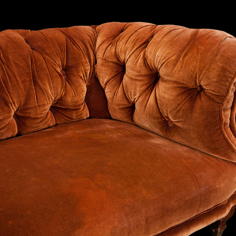 20th Century Velvet Chesterfield  Sofa