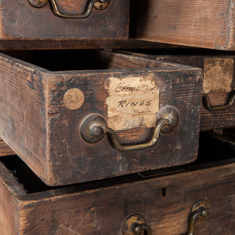 Victorian Pawn Broker's Bank of Drawers