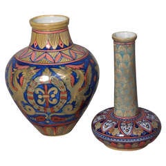 Two Renaissance Revival Ceramic Vases by Rubboli