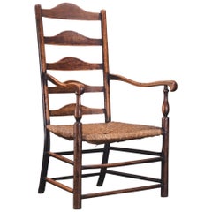 Ladderback Chair with Rush Seat, England, circa 1730