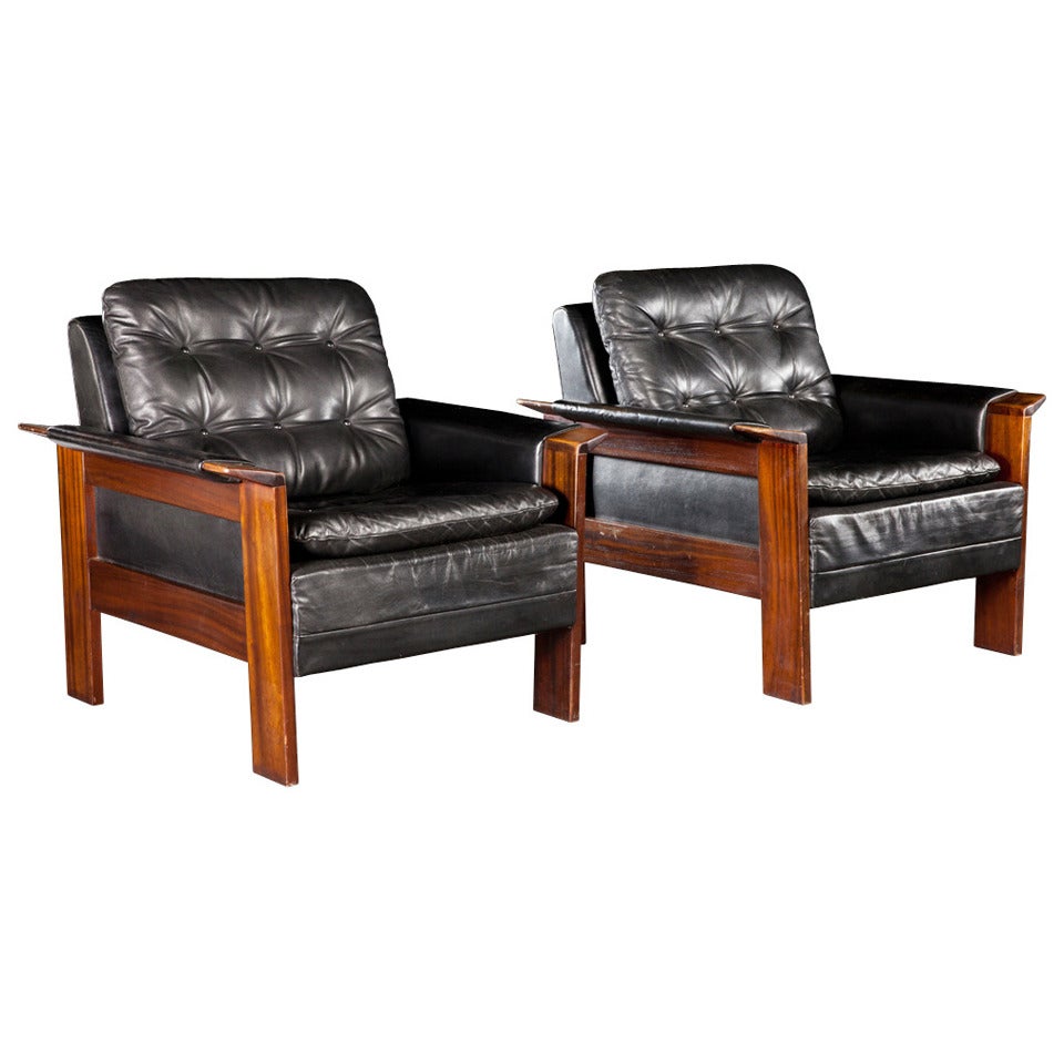 Leather / Rosewood Chairs