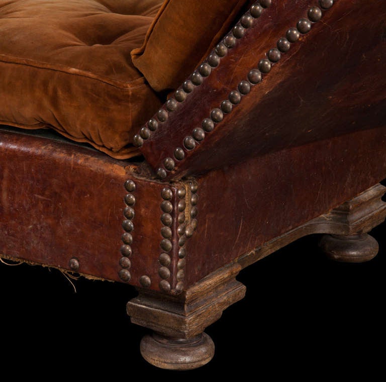 19th Century Leather Day Bed