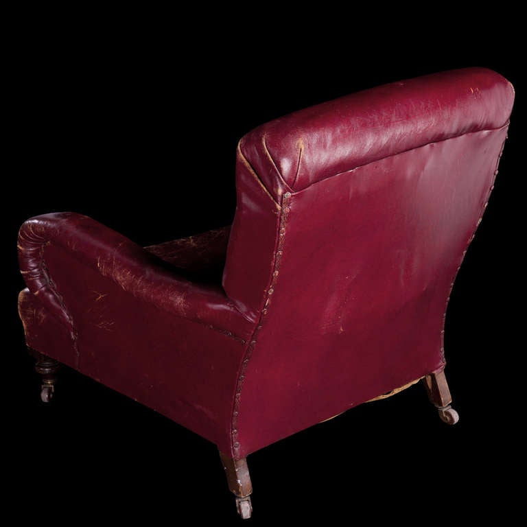 Gents Red Leather Armchair 2