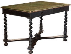 Side Table with Green Velvet Top