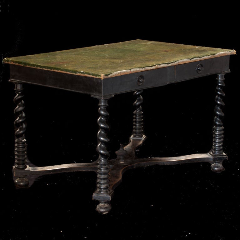 Side Table with Green Velvet Top