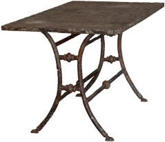Garden Iron Table with Weathered Patina