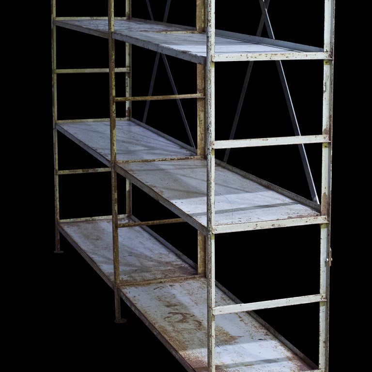 Industrial Primitive Iron Shelving Unit at 1stdibs