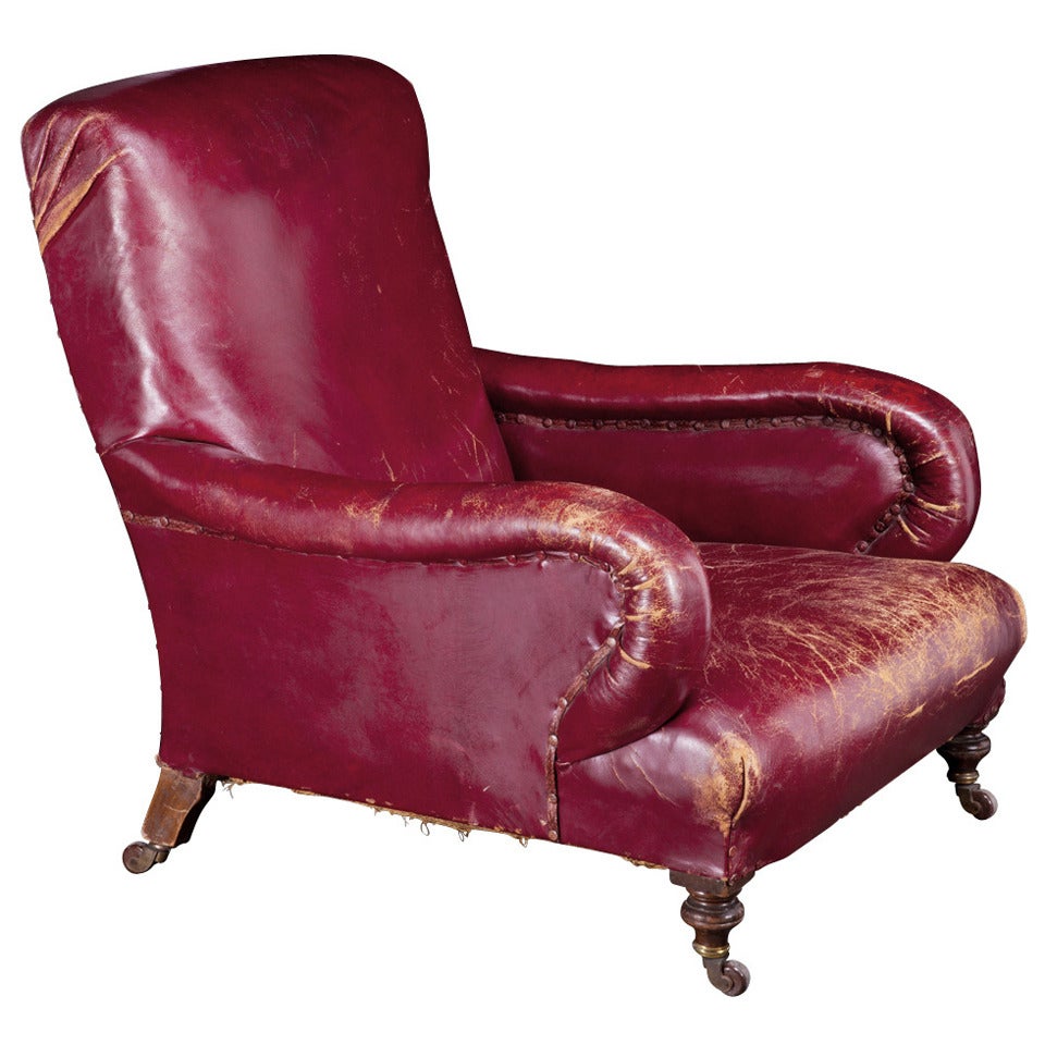 Gents Red Leather Armchair