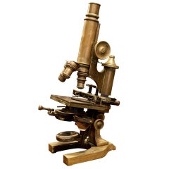 Antique Ernst Leitz Brass Laboratory Microscope 