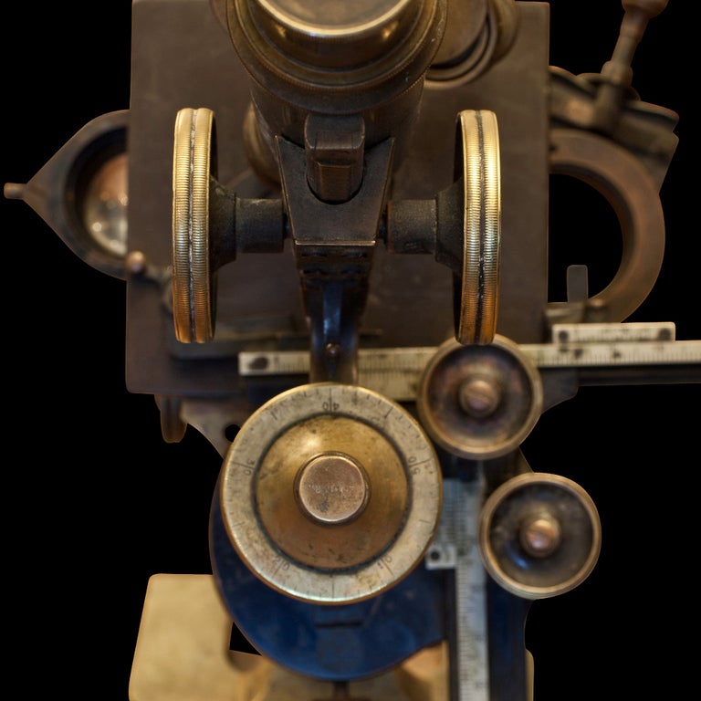 19th Century Ernst Leitz Brass Laboratory Microscope 