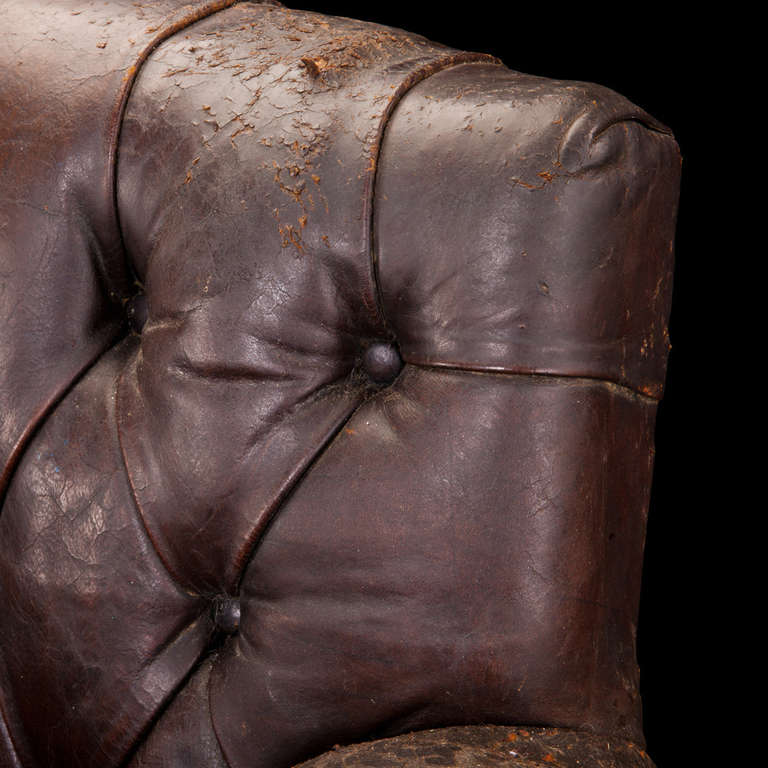 19th Century Oversized Leather Library Chair