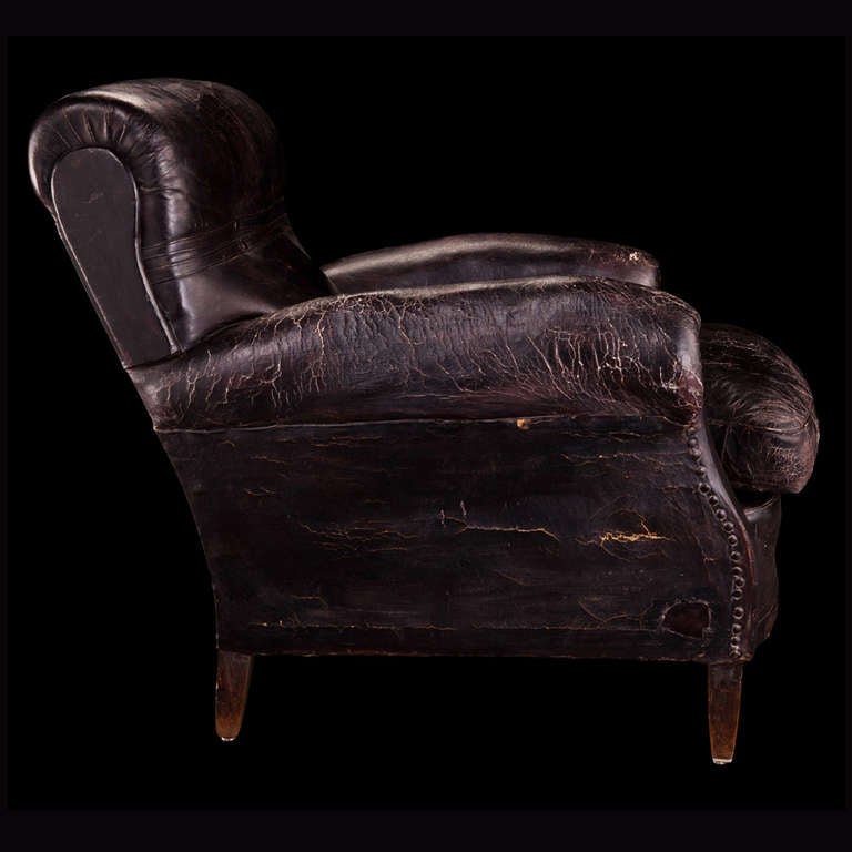 Sedia da biblioteca in pelle oversize 1