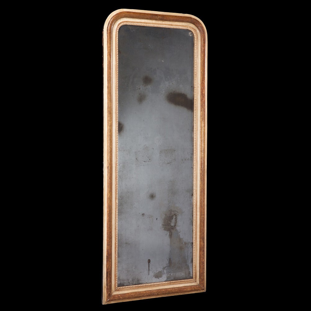 Floor length mirror with original double plate mercury glass mirror and original paint.

Made in England circa 1870.