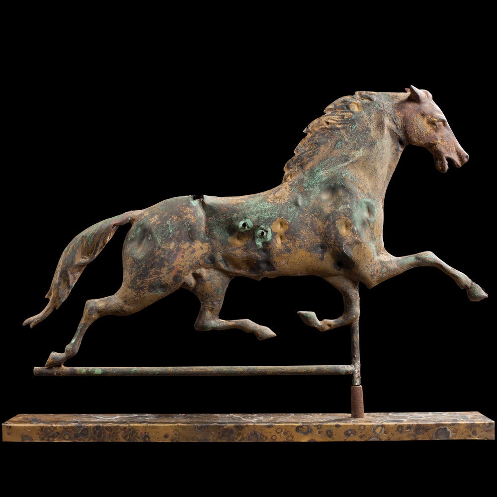 Classic weathervane with original bullet holes and wonderful patina.

Made in America circa 1900.