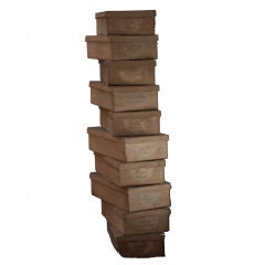 Antique Set of Elegant Wooden Storage Boxes