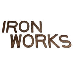 IRON WORKS sign from an industrial factory