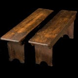 Antique Pair of 19th Century Wood Child's Benches