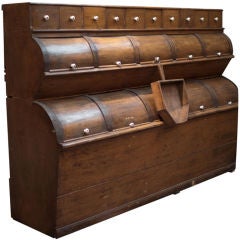Antique English Storage Grain Bin Cabinet