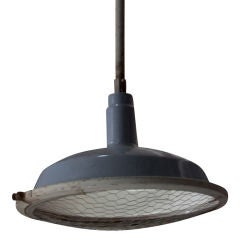 Belgian Industrial Pendant with Glass and Wire Protection