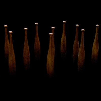Set of ten Skittle lawn game (bowling like) pins.