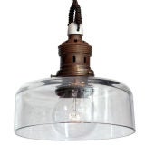 Industrial Glass Pendant with Brass Filter