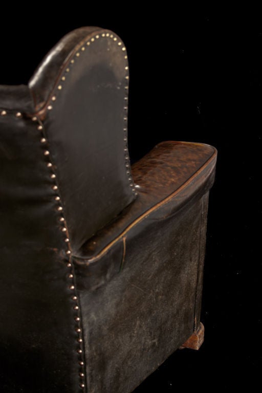 Mid-20th Century Leather Deco Club Chair