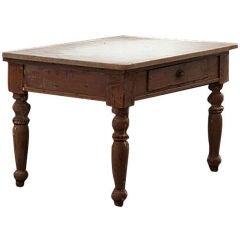 Oak Bakers Table with Marble Top