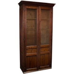 Antique Oversized Pine Display Cabinet