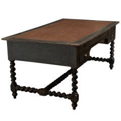 Partners Desk with Turned Stretchers